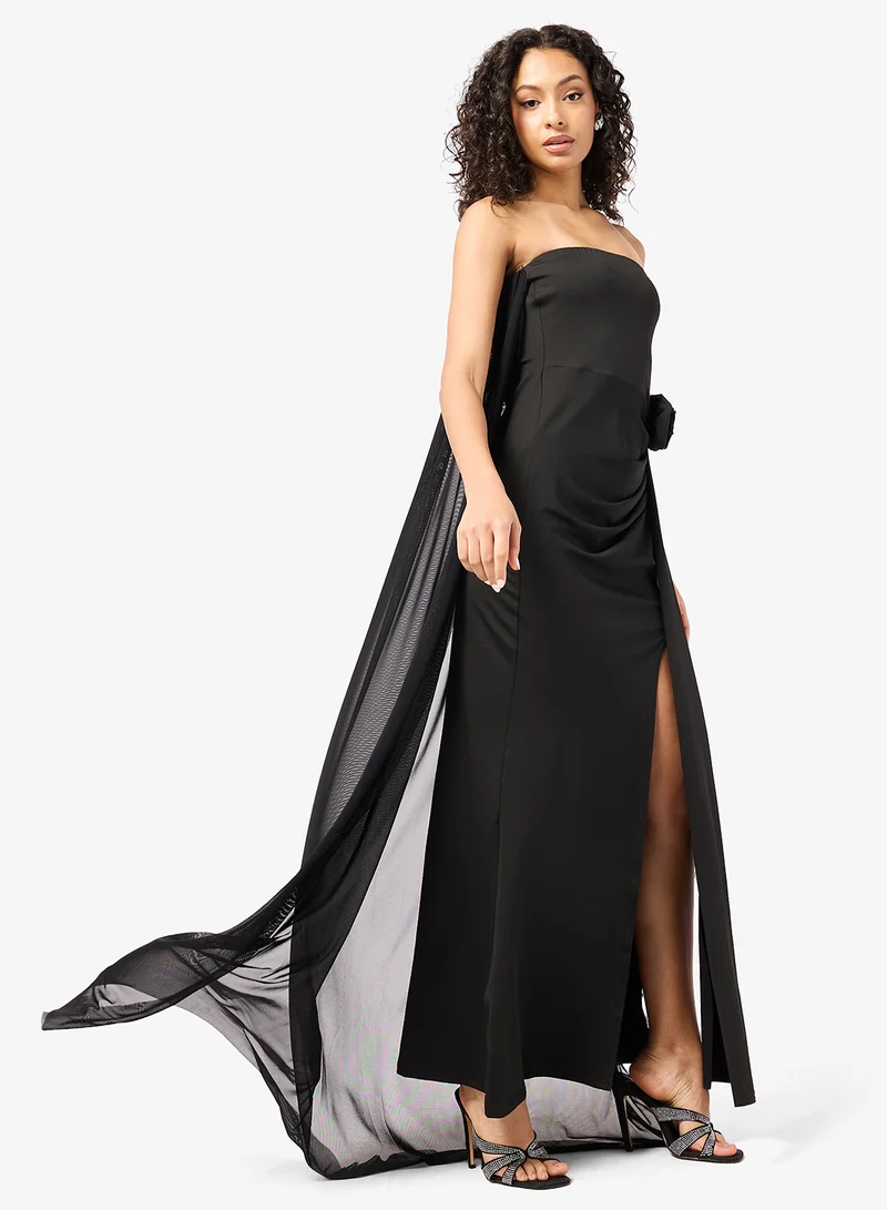 Ginger Bandeau Dress with Crosage Trail Detail